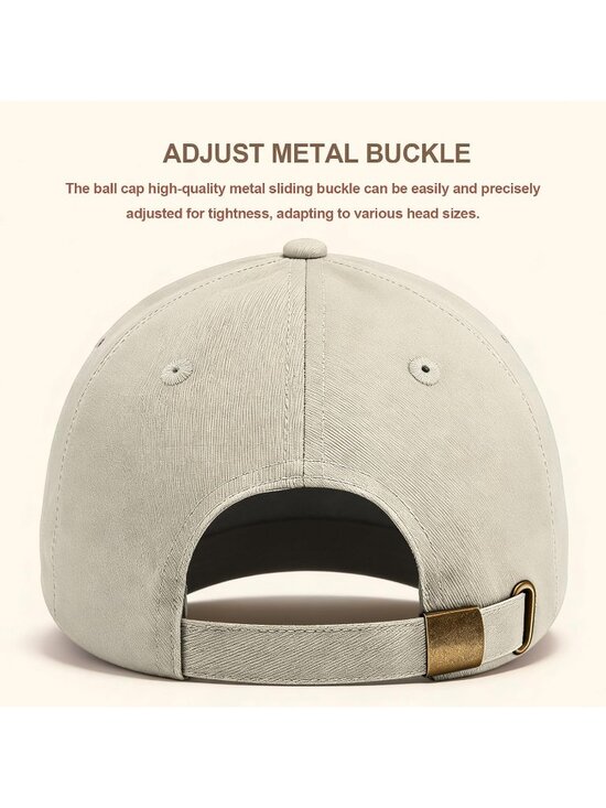 Unisex Beige 1 Adjustable Low Profile Base Ball Cap Vintage Hat for Daily Use main image 5